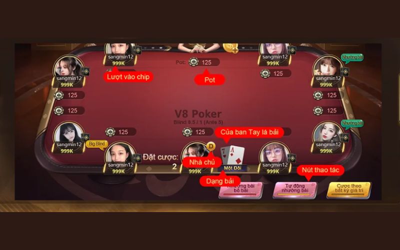 Các hành động trong game cược