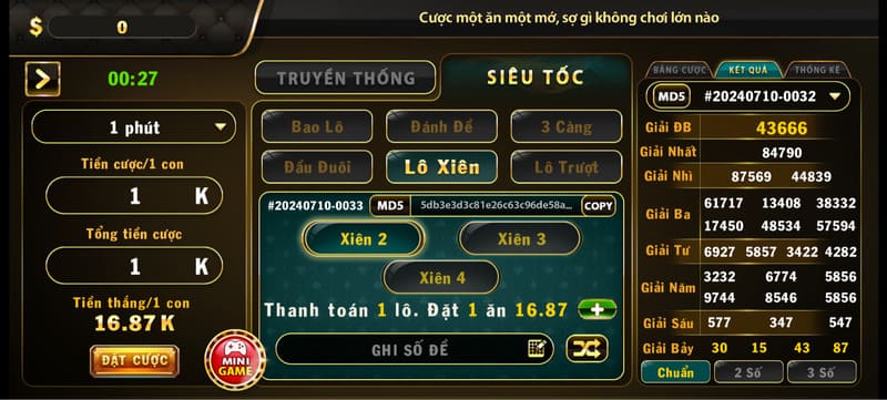 Chơi Lô xiên siêu tốc rất dễ phát tài khi may mắn